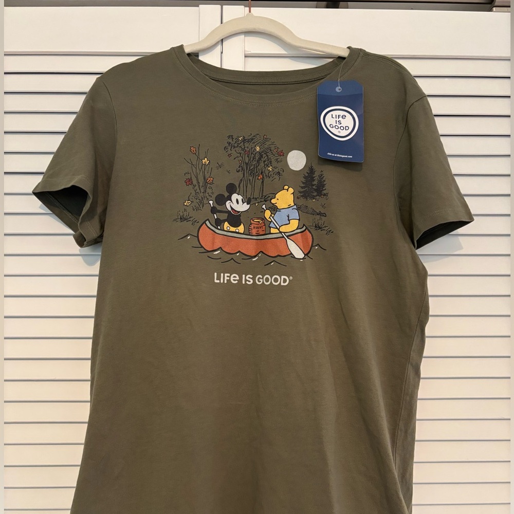 Life Is Good Olive Green T-Shirt with Tag